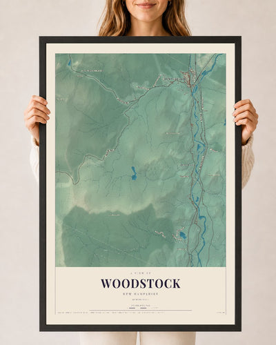 NH Current Atlas 2026 | Woodstock | 24" x 36" | W/ Black Ayous Wood Frame