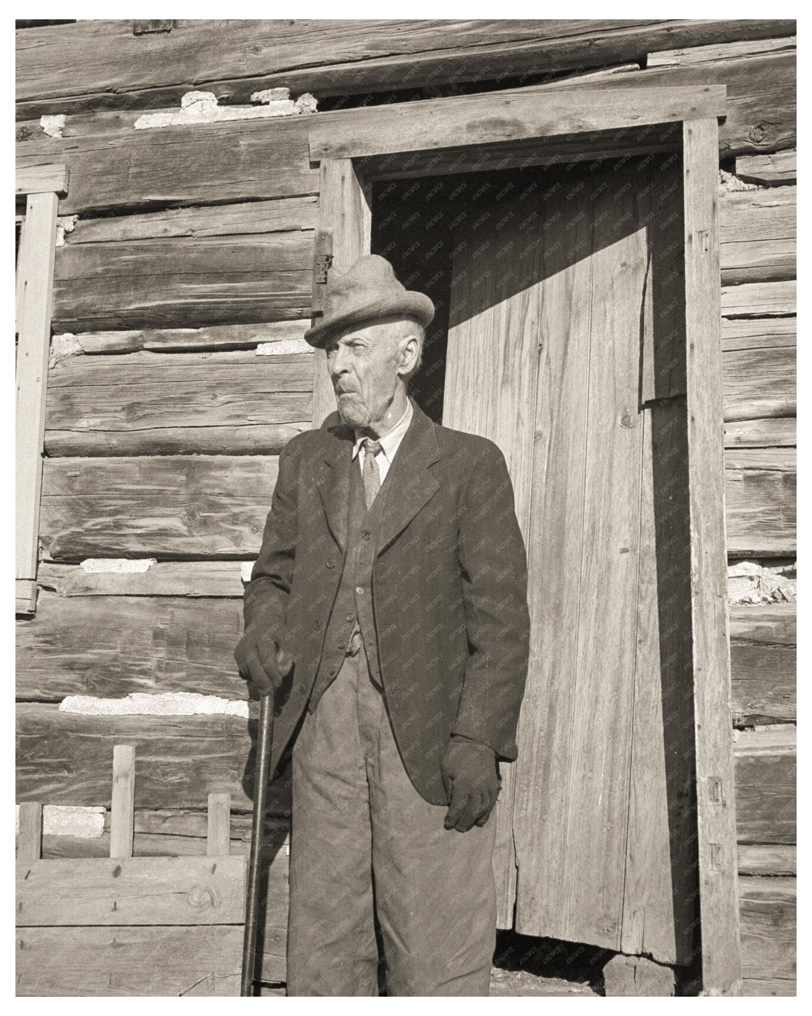 Ninety - Five - Year - Old Mormon Immigrant in Escalante Utah April 1936 Vintage Photo - Available at KNOWOL
