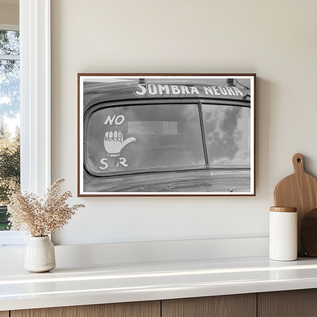 No Hitchhiking Allowed Sign in San Juan Texas 1939 - Available at KNOWOL