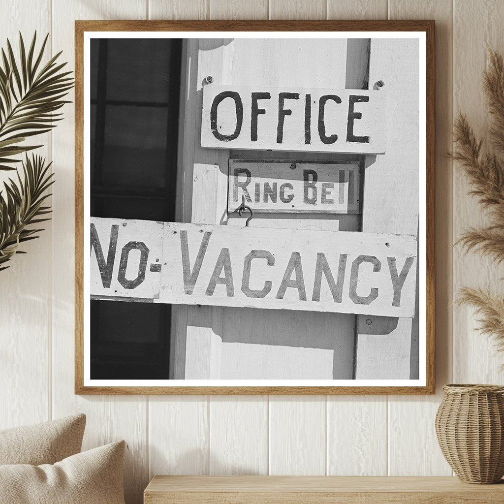 No Vacancy Sign at Tourist Court Corpus Christi 1940 - Available at KNOWOL