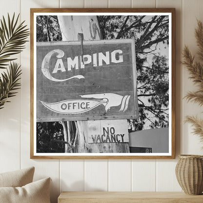 No Vacancy Sign Trailer Camp San Diego December 1940 - Available at KNOWOL