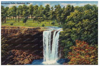 Noccalula Falls Vintage Postcard Alabama 1930 - 1945 - Available at KNOWOL