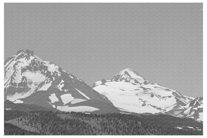 North and Middle Sisters Mountains Oregon July 1942 Photo - Available at KNOWOL