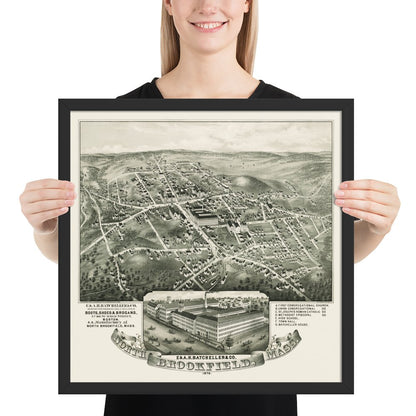 North Brookfield, MA 1878 Framed - Available at KNOWOL