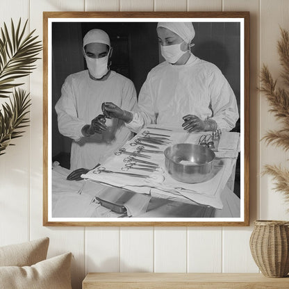 Nurse Assisting Surgeon in Emergency Tracheotomy 1940s - Available at KNOWOL