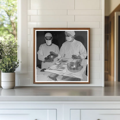 Nurse Assisting Surgeon in Emergency Tracheotomy 1940s - Available at KNOWOL