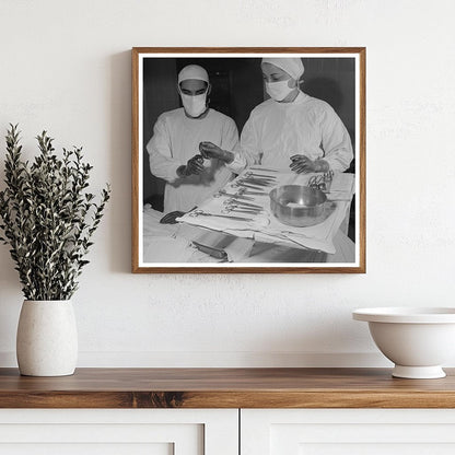 Nurse Assisting Surgeon in Emergency Tracheotomy 1940s - Available at KNOWOL