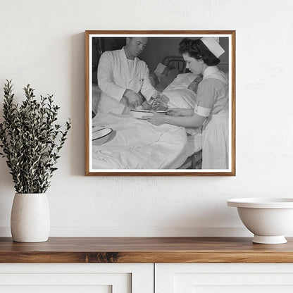 Nurse Training 1953 Student Assists Doctor with Dressing Change - Available at KNOWOL