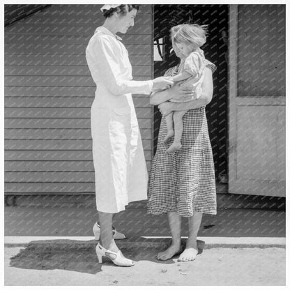 Nurse Visits Family in Farmersville California 1939 - Available at KNOWOL