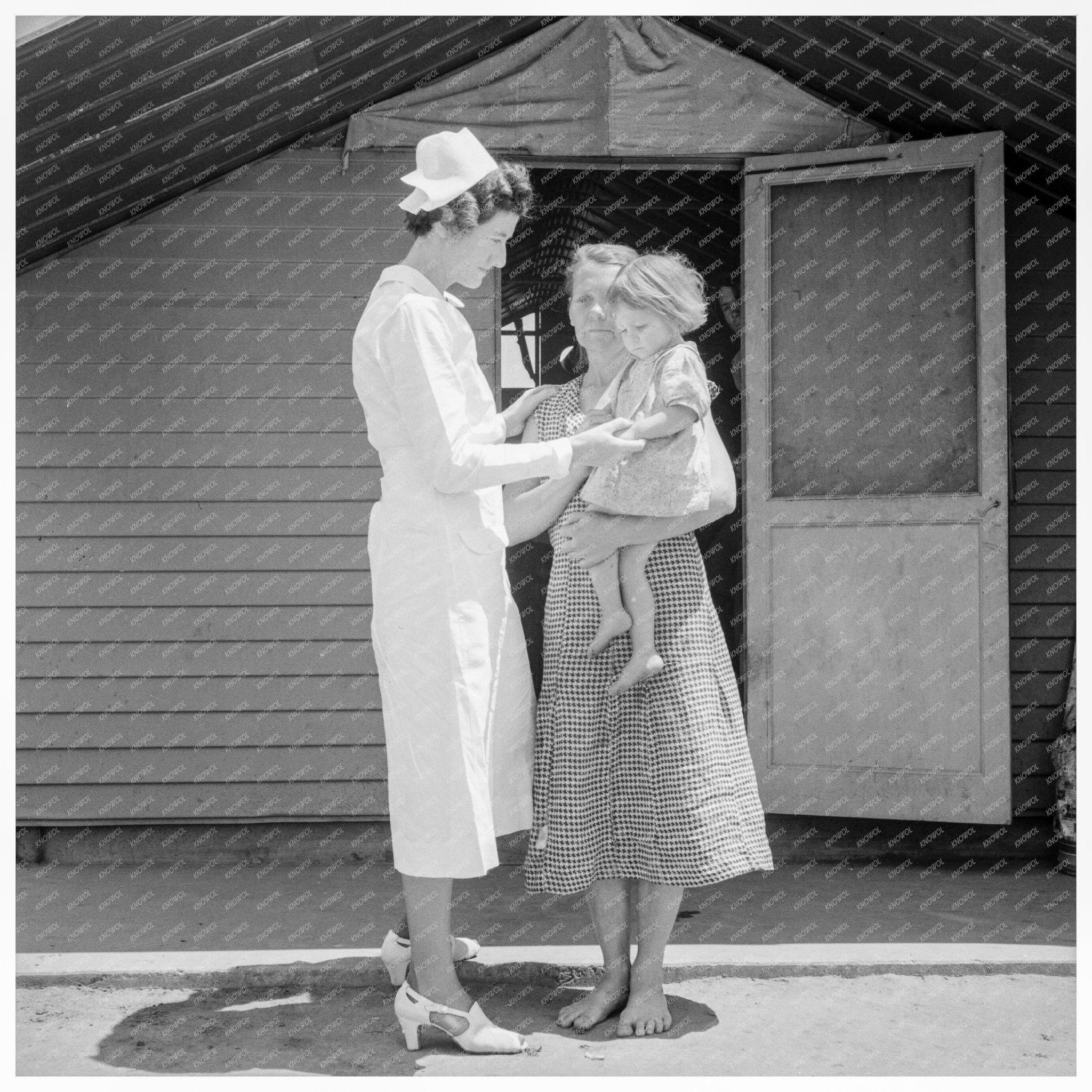 Nurse Visits Family with Sick Baby Farmersville 1939 - Available at KNOWOL