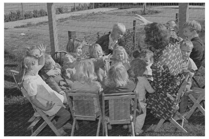 Nursery Schoolchildren with Teacher Woodville California 1942 - Available at KNOWOL