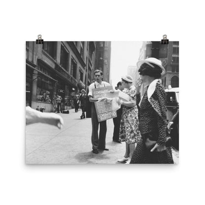 NY - Street hawker selling Consumer's Bureau Guide, 42nd Street and Madison Avenue, New York City - 1938 - Available at KNOWOL