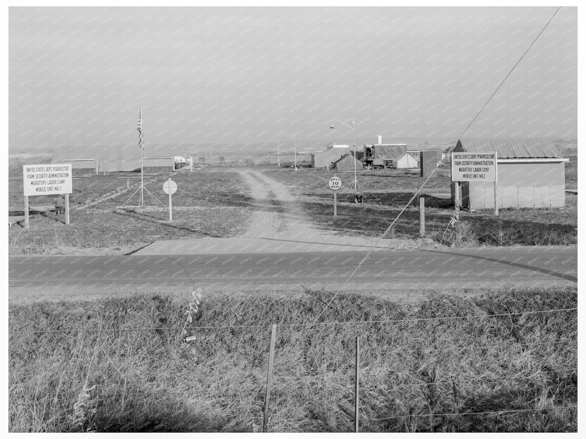 Nyssa Farm Labor Camp Entrance Oregon October 1939 - Available at KNOWOL