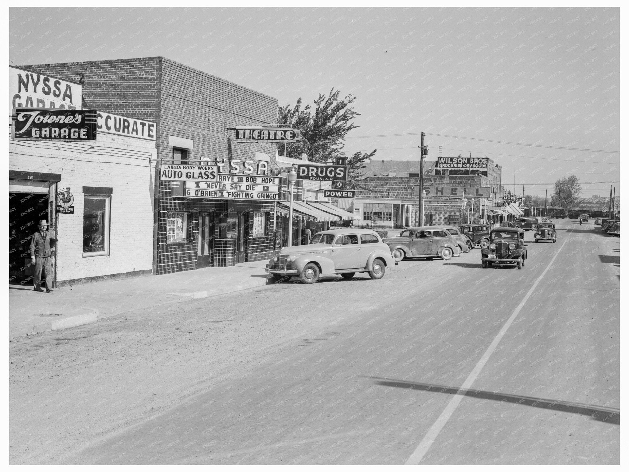 Nyssa Oregon Main Street October 1939 Historical Photo - Available at KNOWOL