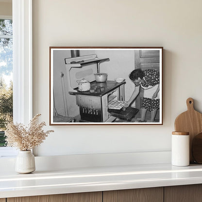 Ofelia Sandoval Baking Bread in Taos New Mexico 1939 - Available at KNOWOL