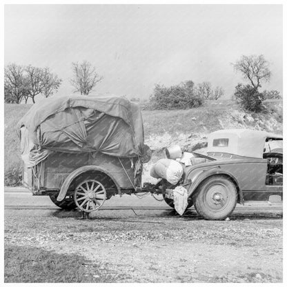 Oil Worker Builds Trailer in California February 1936 - Available at KNOWOL