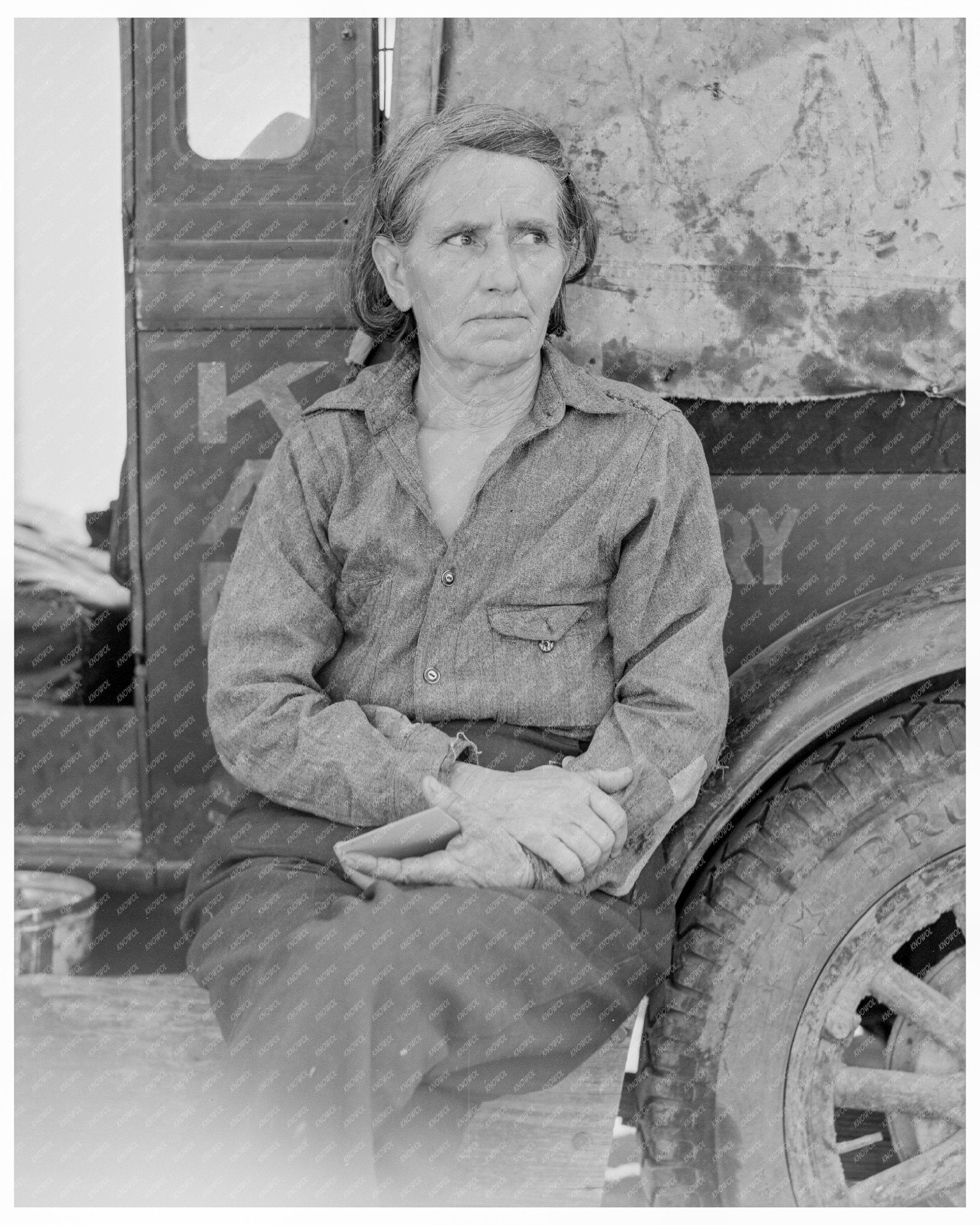 Oklahoma Drought Refugee Working in California Pea Fields March 1937 - Available at KNOWOL