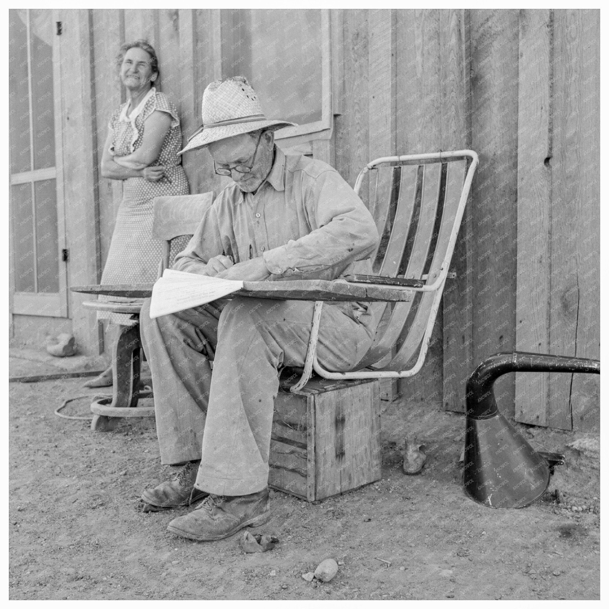 Oklahoma Farmer Signing Chattel Mortgage October 1939 - Available at KNOWOL