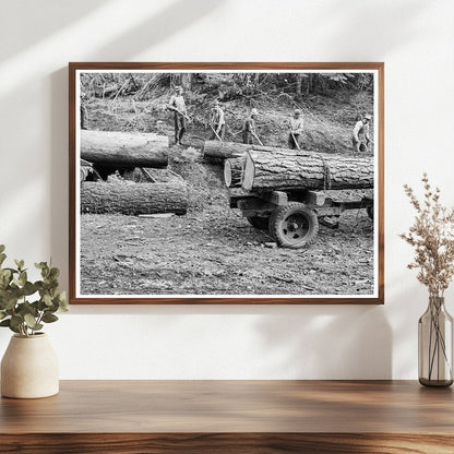 Ola Sawmill Co - op Members Rolling Log Idaho 1939 - Available at KNOWOL