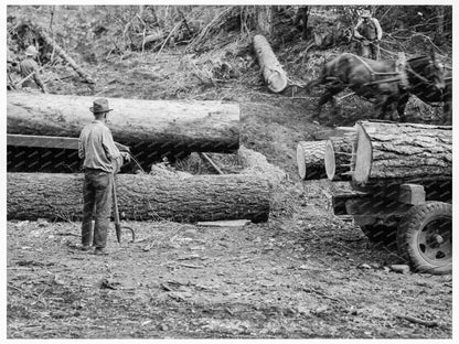 Ola Sawmill Co - op Rolling Log in Gem County Idaho 1939 - Available at KNOWOL