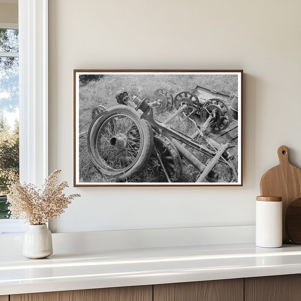 Old Automobile Wheel and Tire in Louisiana Junkyard 1938 - Available at KNOWOL