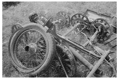 Old Automobile Wheel and Tire in Louisiana Junkyard 1938 - Available at KNOWOL