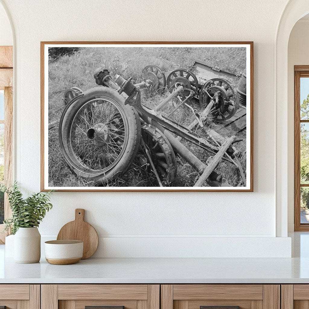 Old Automobile Wheel and Tire in Louisiana Junkyard 1938 - Available at KNOWOL