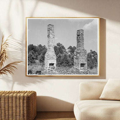 Old Plantation House Chimneys Georgia July 1937 - Available at KNOWOL