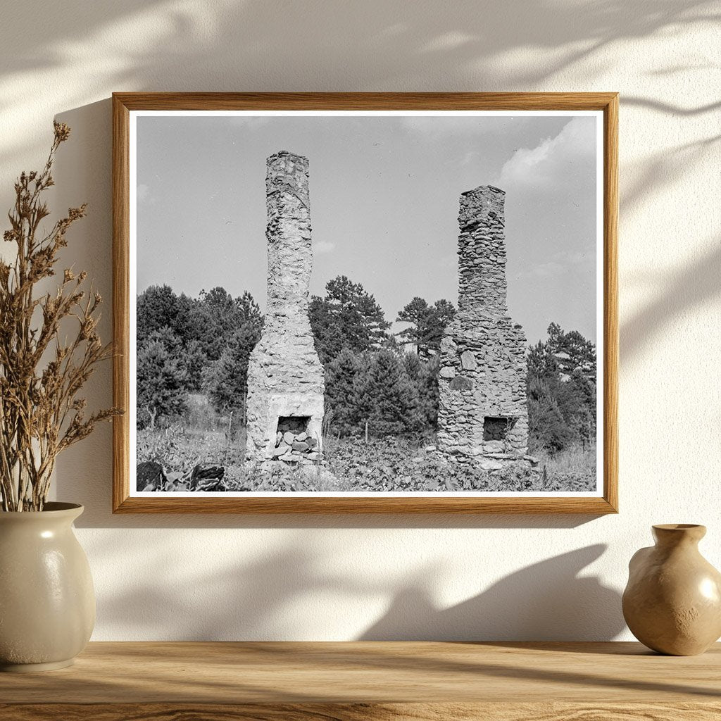 Old Plantation House Chimneys Georgia July 1937 - Available at KNOWOL