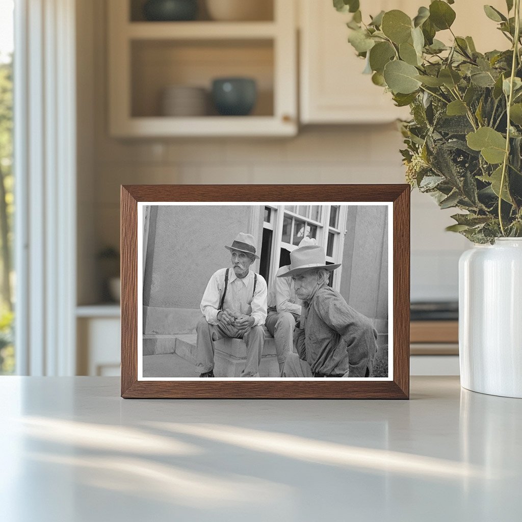 Older Men on Post Office Steps Lafayette Louisiana 1938 - Available at KNOWOL