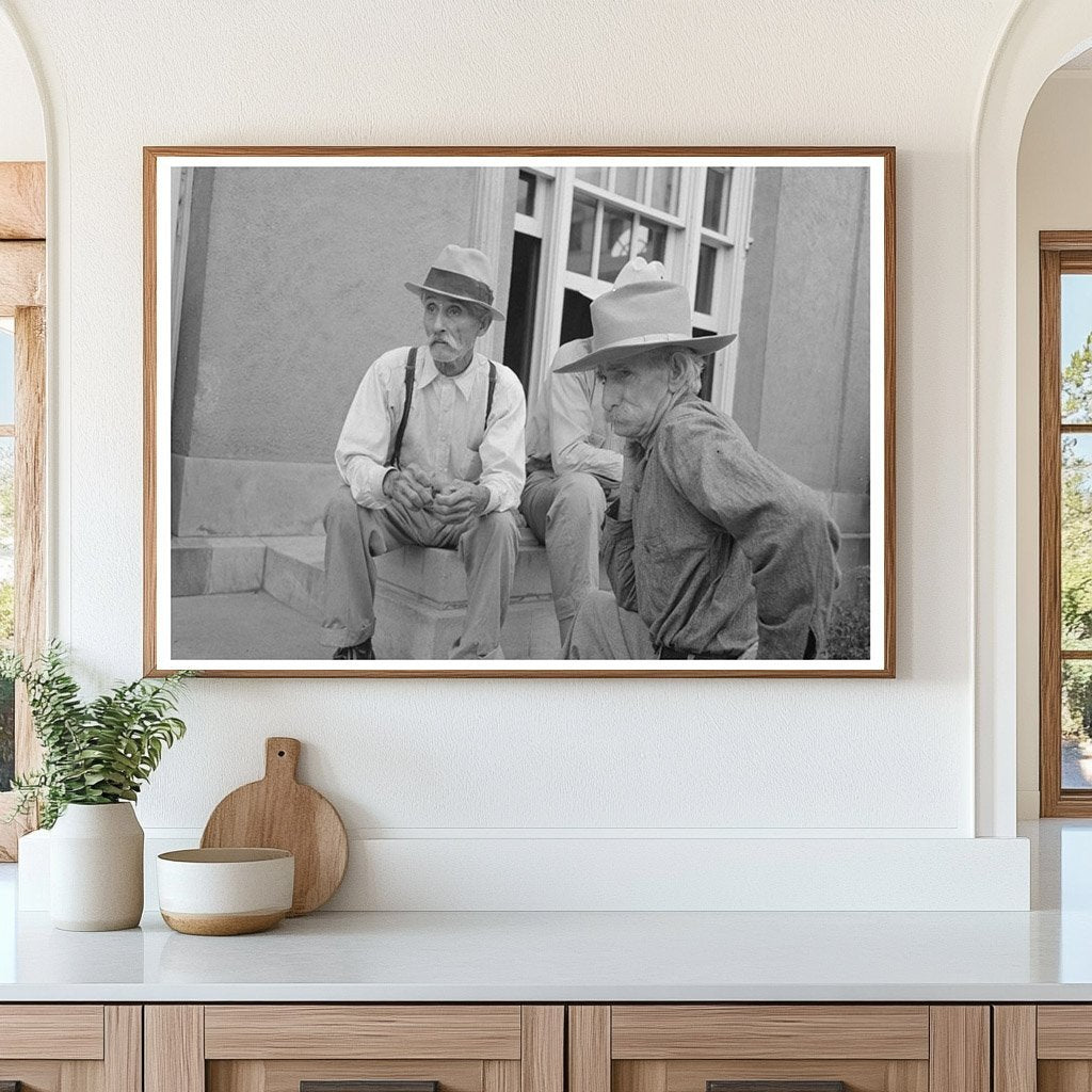 Older Men on Post Office Steps Lafayette Louisiana 1938 - Available at KNOWOL