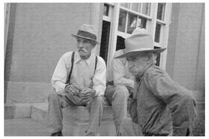 Older Men on Post Office Steps Lafayette Louisiana 1938 - Available at KNOWOL