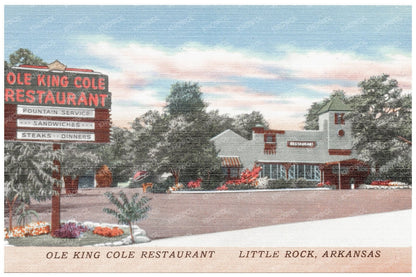 Ole King Cole Restaurant Vintage Postcard Arkansas 1930 - 1945 - Available at KNOWOL