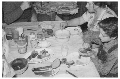 Ole Thompson Family Meal North Dakota October 1937 - Available at KNOWOL