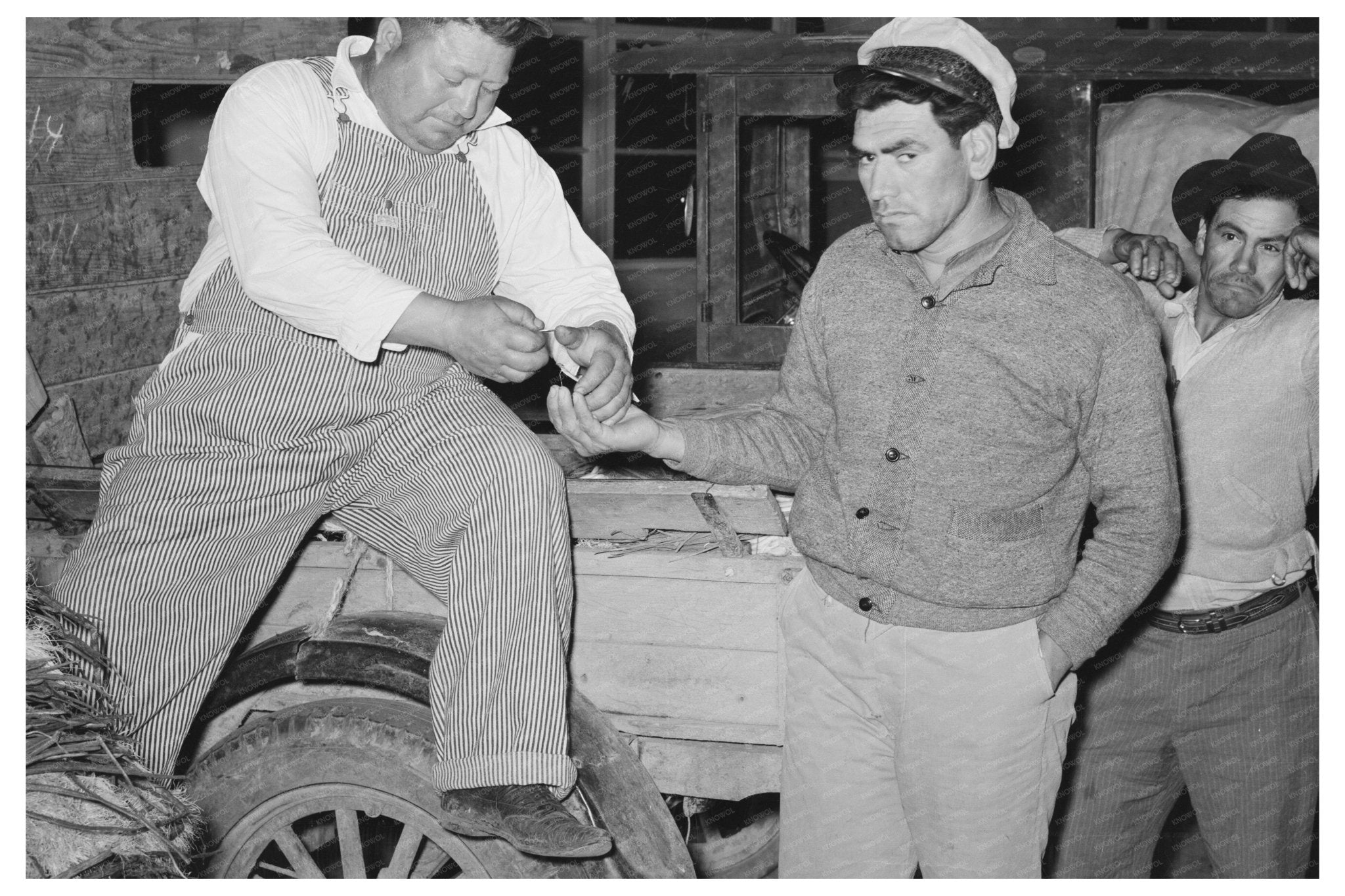 Onion Peddler Pays Laborers at San Antonio Market 1939 - Available at KNOWOL