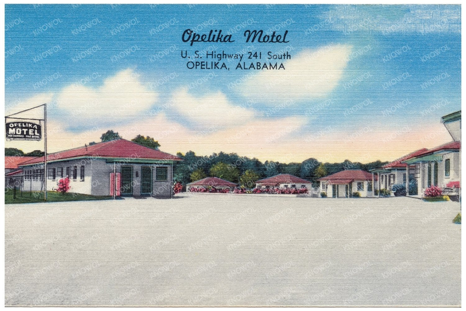 Opelika Motel Postcard 1930 - 1945 Vintage Roadside Stay - Available at KNOWOL