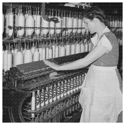 Operator at Thread - Making Machine in Cotton Mill 1939 - Available at KNOWOL