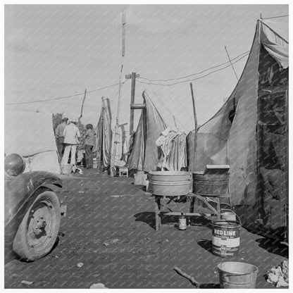 Orange Pickers Camp Farmersville California 1938 - Available at KNOWOL