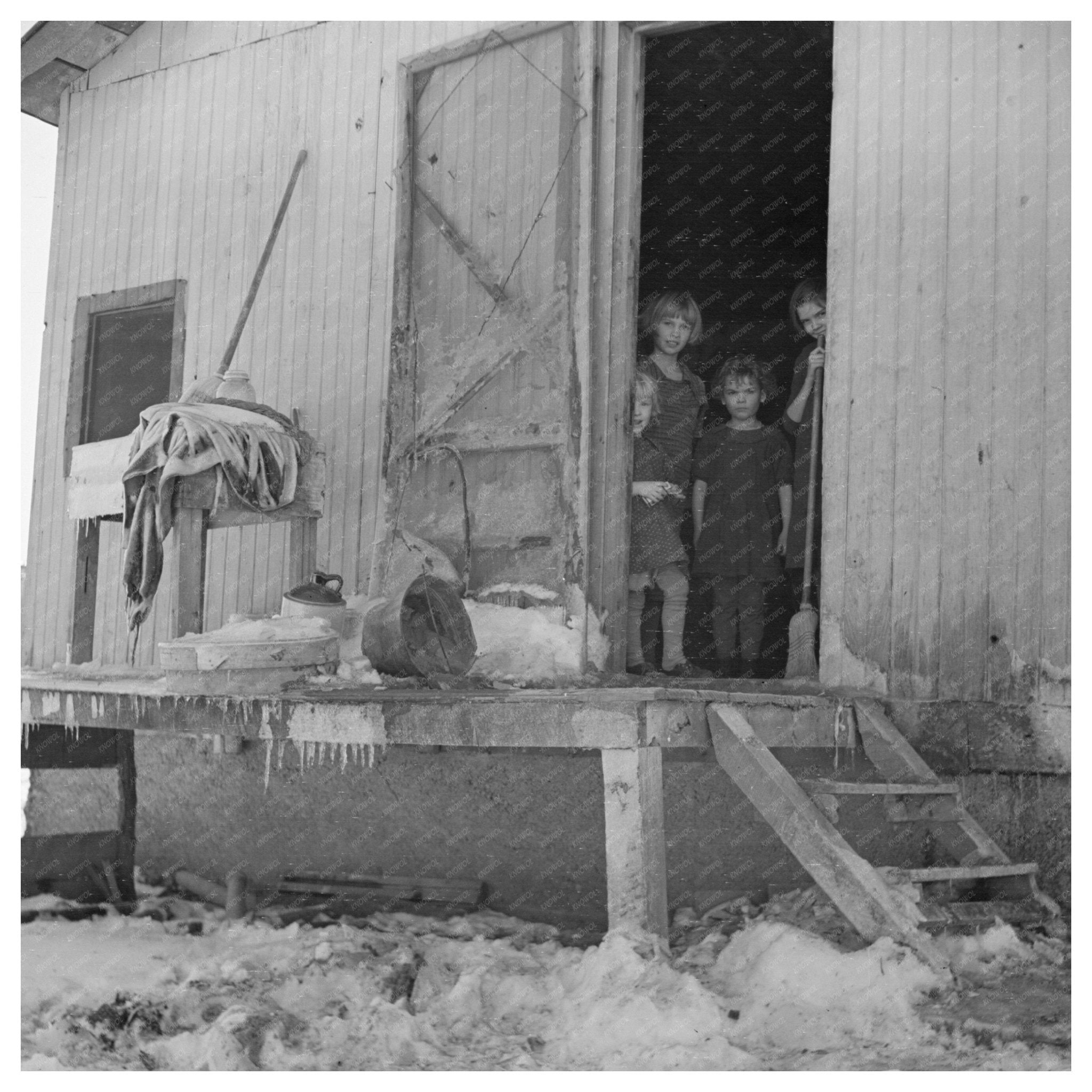 Oscar Gaither Farmhouse Back Porch McLeansboro 1937 - Available at KNOWOL