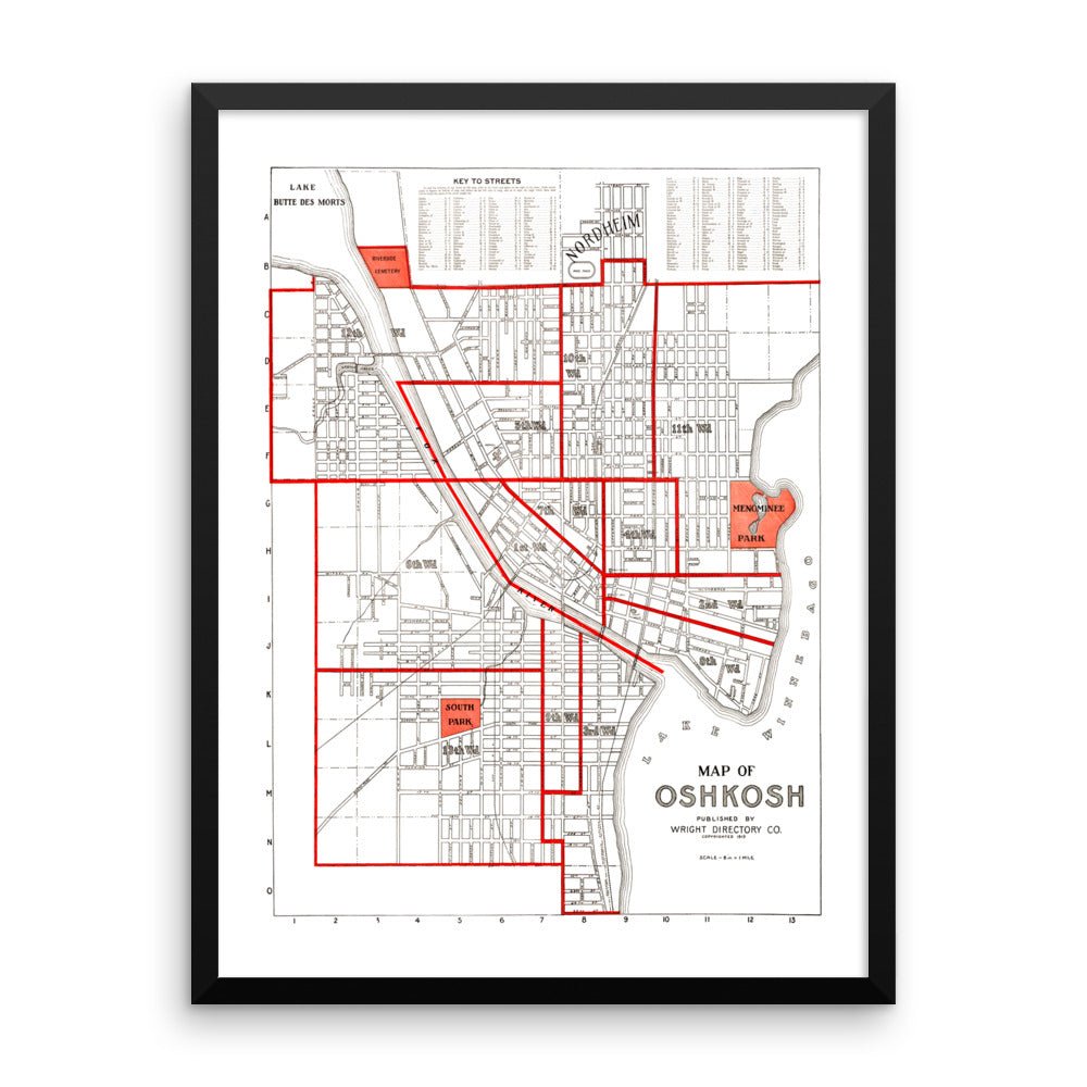 Oshkosh, WI 1919 Framed - Available at KNOWOL