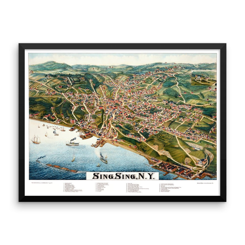 Ossining, "Sing Sing", New York 1884 Framed - Available at KNOWOL