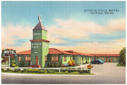 Ottilla Villa Motel Vintage Postcard Las Vegas 1930 - 1945 - Available at KNOWOL