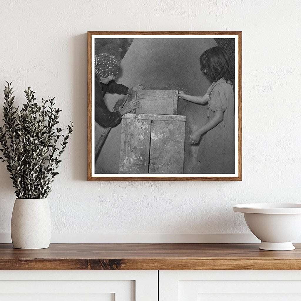 Outdoor Earthen Oven in Taos New Mexico 1939 - Available at KNOWOL