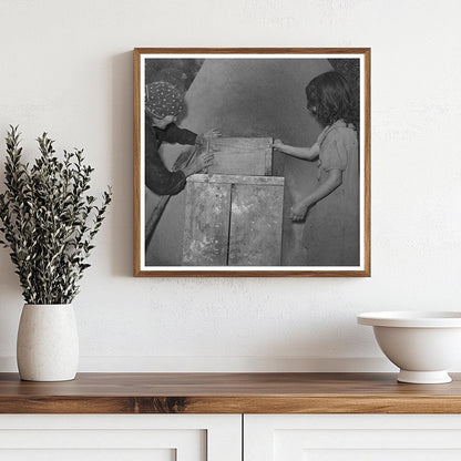 Outdoor Earthen Oven in Taos New Mexico 1939 - Available at KNOWOL