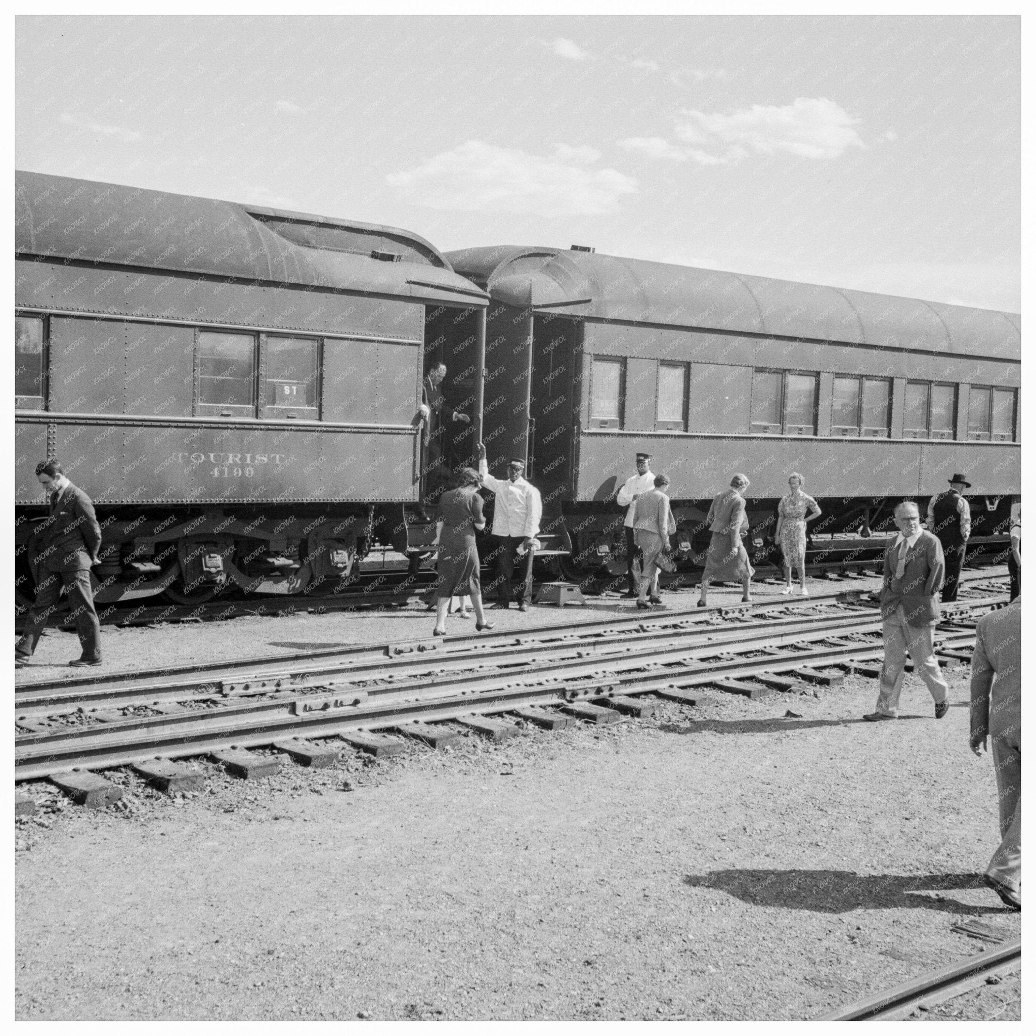 Overland Train Passengers Kearney Nebraska 1939 - Available at KNOWOL