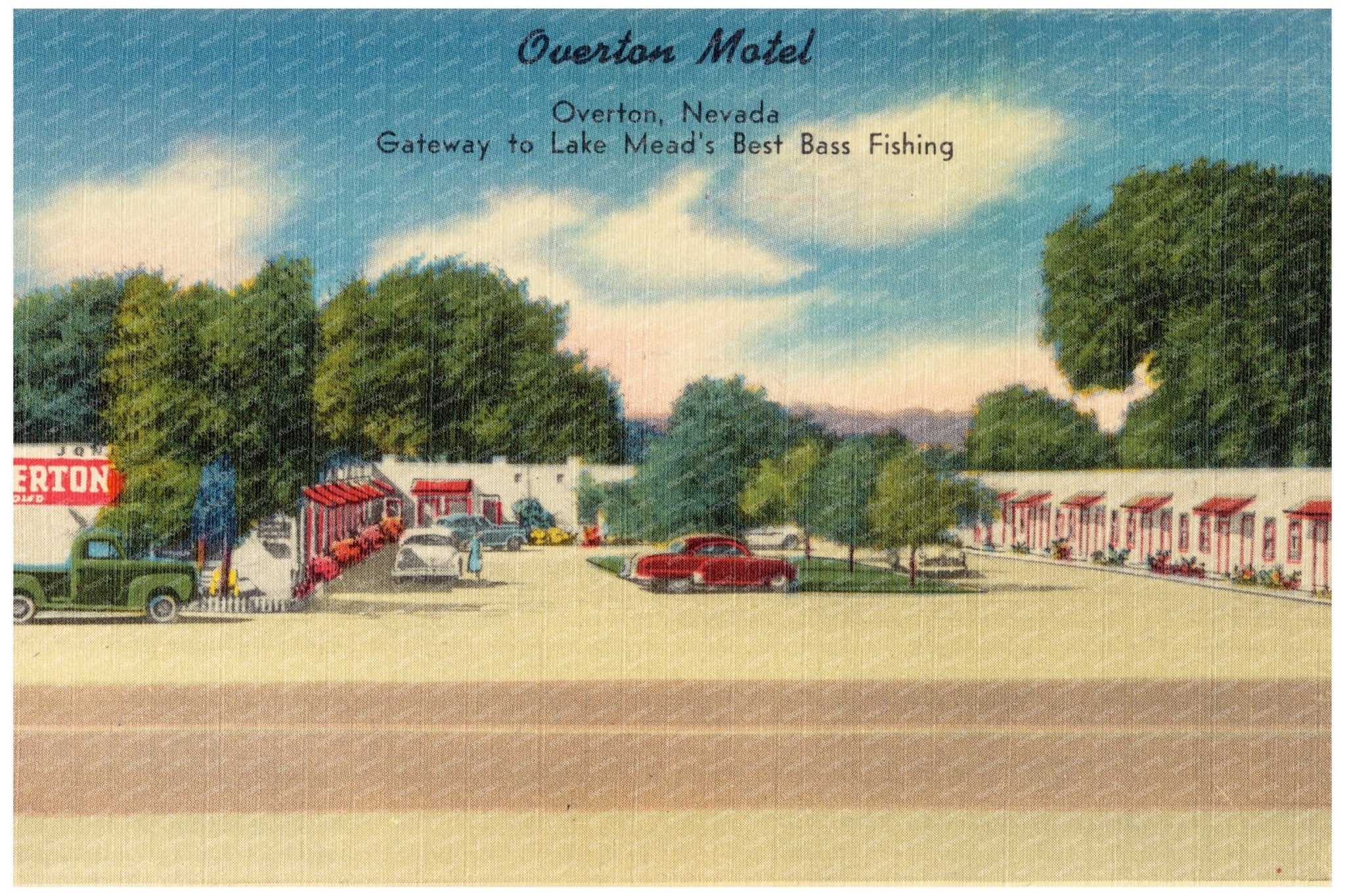 Overton Motel Vintage Postcard 1930 - 1945 - Available at KNOWOL