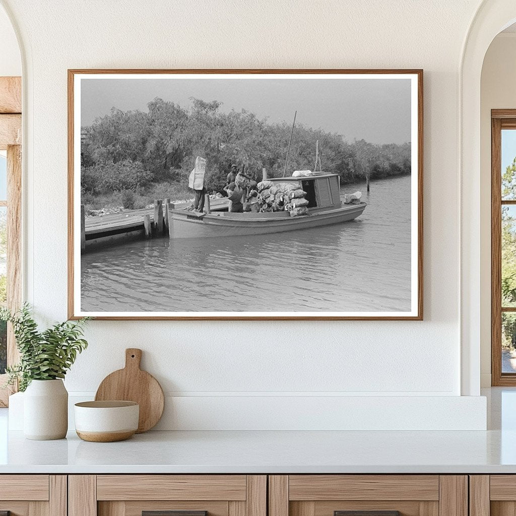 Oyster Fishermans Boat in Olga Louisiana September 1938 - Available at KNOWOL