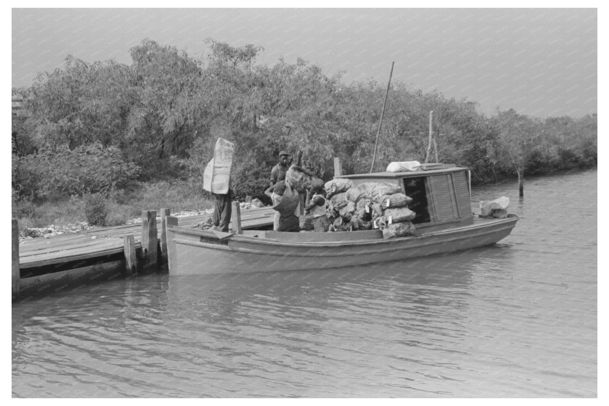 Oyster Fishermans Boat in Olga Louisiana September 1938 - Available at KNOWOL