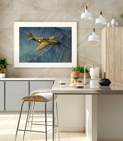 P - 51 Mustang in Flight Over Inglewood California 1942 - Available at KNOWOL