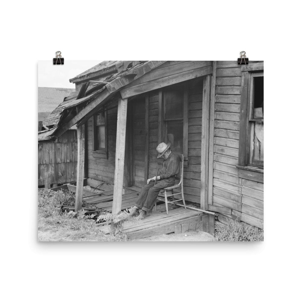 PA - "Old Age", a man rests on his broken down porch in Washington, Pennsylvania - 1936 - Available at KNOWOL